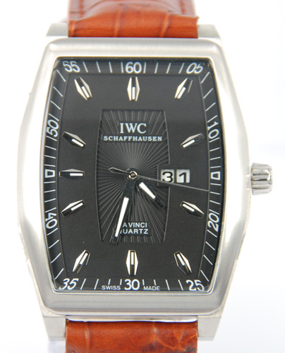 IWC Da Vinci Quartz 18kt white Gold Orange Red Mens Watch