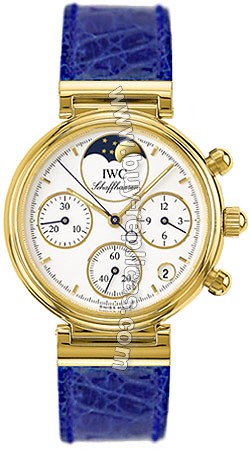 IWC Small Da Vinci 18kt Yellow Gold Moonphase Blue Ladies Watch 3736-04