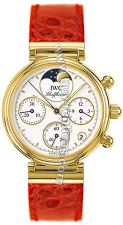 IWC Small Da Vinci 18kt Yellow Gold Moonphase Red Ladies Watch 3736-03