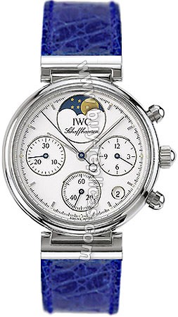 IWC Small Da Vinci Steel Moonphase Blue Ladies Watch 3736-12