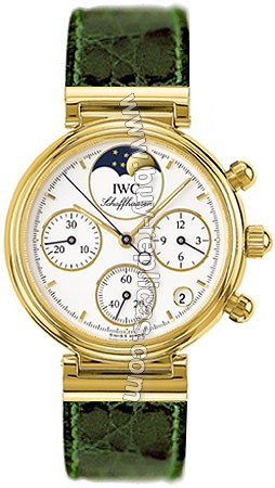 IWC Small Da Vinci 18kt Yellow Gold Moonphase Green Ladies Watch 3736-02