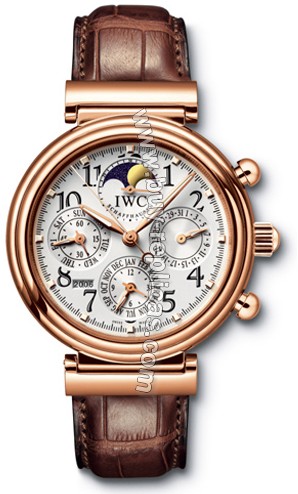 IWC Da Vinci 18kt Rose Gold Moonphase Brown Mens Watch 3758-11