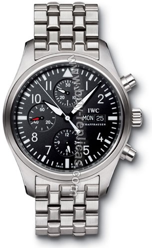 IWC Classic Pilot Chrono-Automatic Steel Mens Watch 3717-04