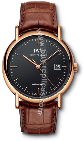 IWC Portofino Automatic 18kt Rose Gold Brown Mens Watch 3533-20