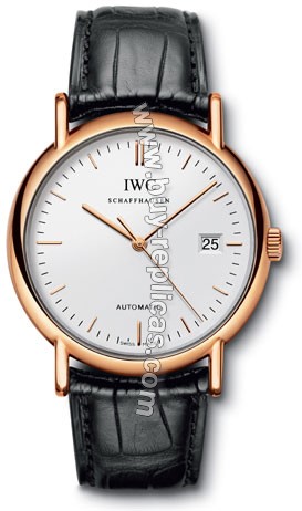 IWC Portofino Automatic 18kt Rose Gold Black Mens Watch 3533-21