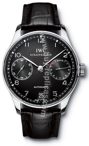 IWC Portuguese Automatic Steel Black Mens Watch 5001-09