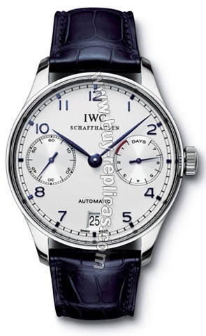 IWC Portuguese Automatic Steel Blue Mens Watch 5001-07