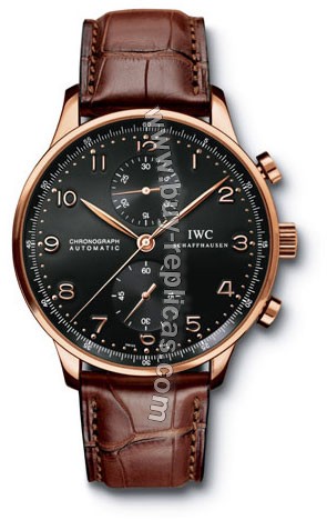 IWC Portuguese 18kt Rose Gold Brown Mens Watch 3714-15