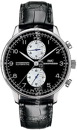 IWC Portuguese Steel Black Mens Watch 3714-04