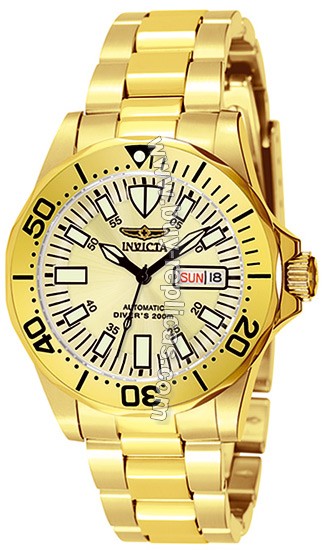 Invicta Sapphire Diver Gold Tone Stainless Steel Mens Watch 7047