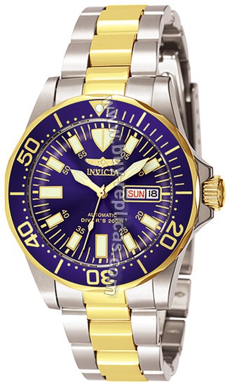 Invicta Sapphire Diver Two Tone Stainless Steel Mens Watch 7046