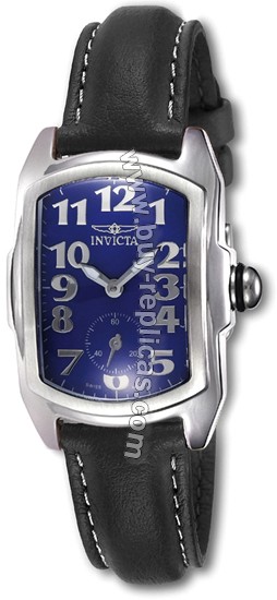 Invicta Women's Baby Lupah Black Leather Blue Dial Watch 2350/BLK