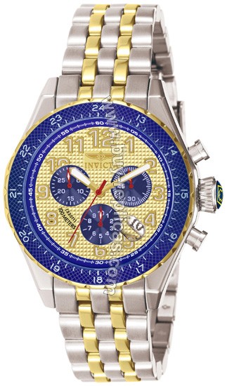 Invicta Men's Chronograph Two Tone Gold Dial Watch 3752