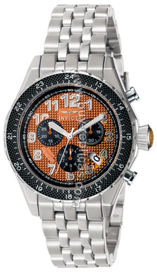 Invicta Men's Chronograph Stainless Steel Orange Dial Watch 4058