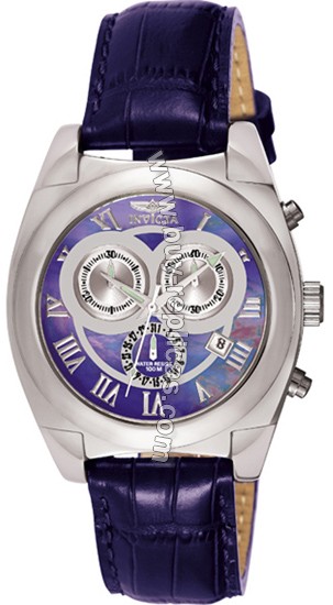 Invicta Men's swiss chronograph leather and Stainless Steel Watch 3770