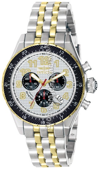 Invicta Men's Chronograph Two Tone Silver Dial Watch 3751