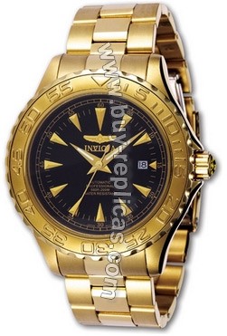 Invicta Ocean Ghost Gold-tone Steel Black Mens Watch 2304