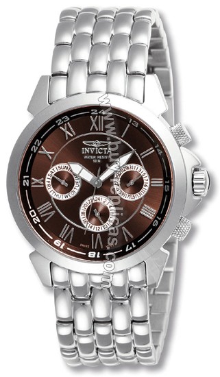 Invicta Men's Multi-Function Stainless Steel Brown Dial Watch 4244