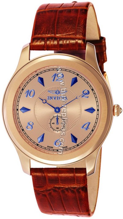 Invicta Sapphire Slim Rose Gold Mens Watch 7074