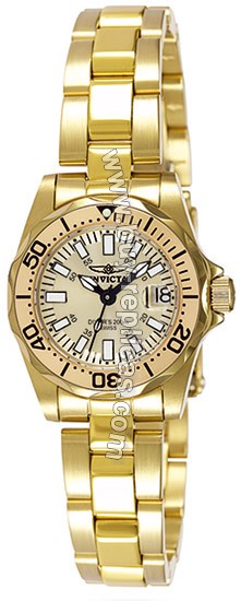 Invicta Sapphire Diver Gold Tone Ladies Watch 7065