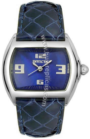 Invicta Curlo Melody Shiny Blue Leather Blue Dial Ladies Watch 3588