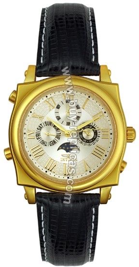 Invicta Men's swiss leather and Gold Watch 3007