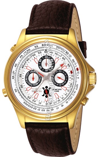 Invicta Men's swiss leather and Gold Watch 3058