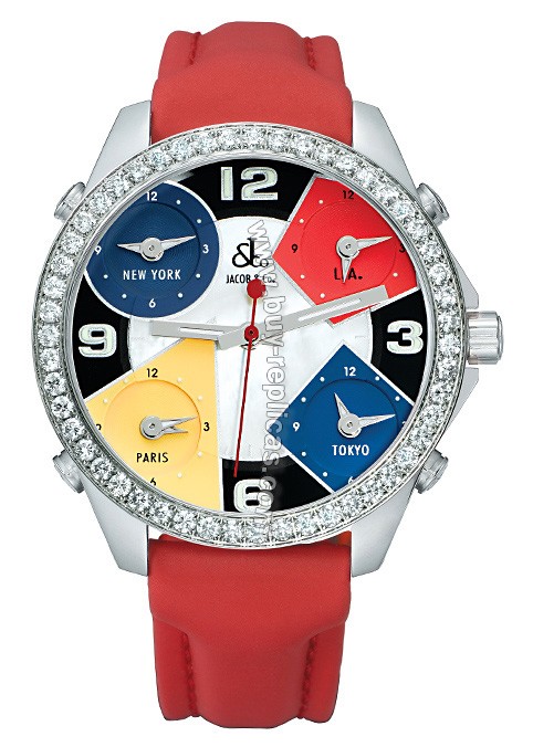 Jacob & Co. JC-M4 Red The Five Time Zone Mens Watch