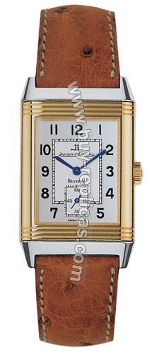 Jaeger LeCoultre Reverso Grande Taille Mechanical 18kt Yellow Gold Ostrich Strap Mens Watch 270.54.20