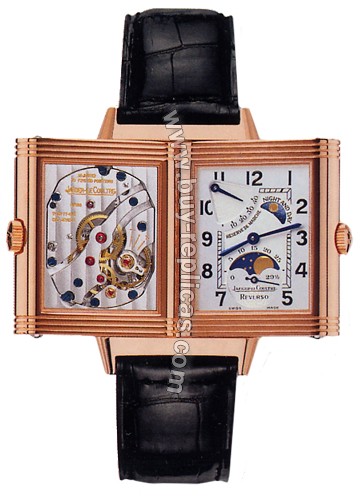 Jaeger LeCoultre Grande Reverso Sun Moon 18kt Rose Gold Mens Watch 275.24.20