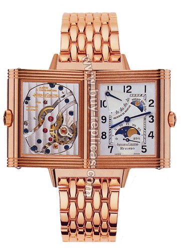 Jaeger LeCoultre Reverso Grande Sun Moon 18kt Rose Gold Mens Watch 275.21.20