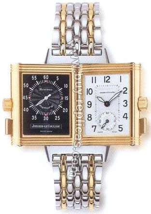 Jaeger LeCoultre Reverso Memory 18kt Yellow Gold and Steel Mens Watch 255.550.822