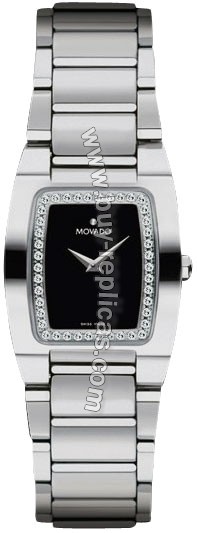 Movado Fiero Diamond Tungsten Carbide Black Ladies Watch 0605771