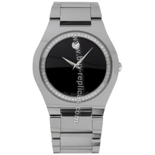 Movado Fiero Tungsten Carbide Diamond Mens Watch 0605768