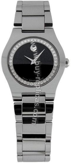 Movado Fiero Tungsten Carbide Diamond Ladies Watch 0605769