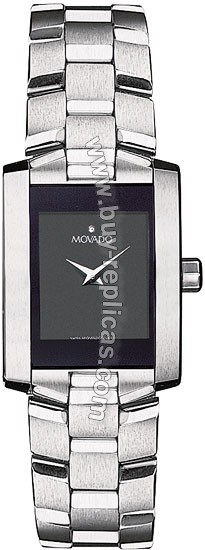 Movado Eliro Steel Black Ladies Watch 0604133