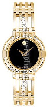 Movado Esperanza Micron Gold Diamond Ladies Watch 0605392