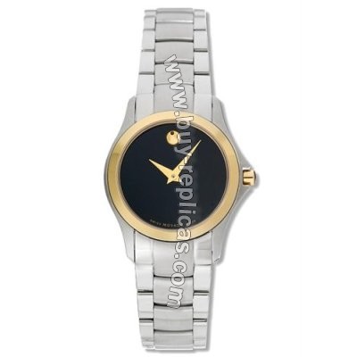 Movado Exclusive Two-tone Steel Black Ladies Watch 0605872