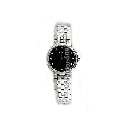 Movado Faceto Diamond Steel Ladies Watch 0605586