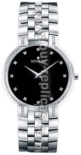 Movado Faceto Steel Diamond Mens Watch 0605585