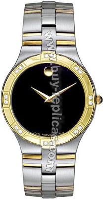 Movado Juro Diamond Two-tone Steel Black Mens Watch 0605722