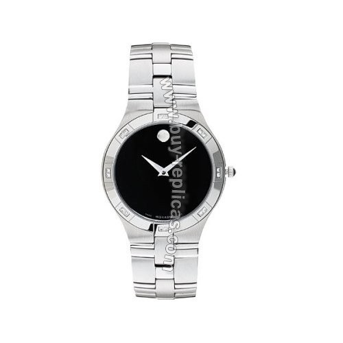 Movado Juro Diamond Steel Black Mens Watch 0605721