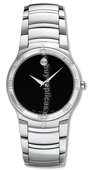 Movado Kardelo Stainless Steel Scattered Diamond Mens Watch 0605865