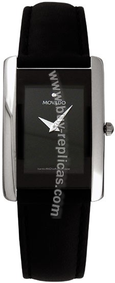 Movado La Nouvelle Steel Black Mens Watch 0604436