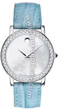 Movado Revi Diamond Mother-of-Pearl Blue Ladies Watch 0605544