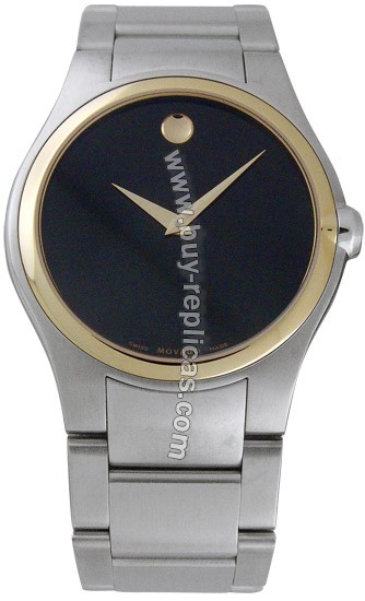 Movado Viro Two-tone Steel Black Mens Watch 0605717