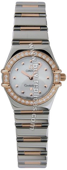 Omega Constellation Diamond 18kt Rose Gold And Steel Mini Ladies Watch 1368.71