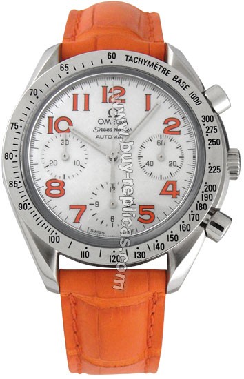 Omega Speedmaster Reduced Chronograph Steel Orange Ladies Watch 3834.78.38