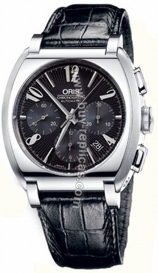 Oris Frank Sinatra Stainless Steel Black Calf Skin Mens Watch 676-7574-4064LS