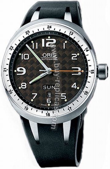 Oris TT3 Day Date Titanium Black Rubber Mens Watch 635-7588-7069RS